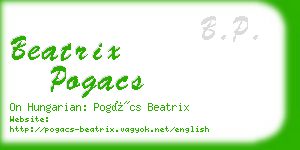 beatrix pogacs business card